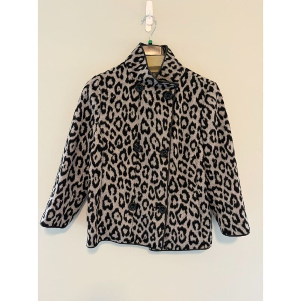 Per Se Leopard Print Womens Wool Leather Blend Size 10